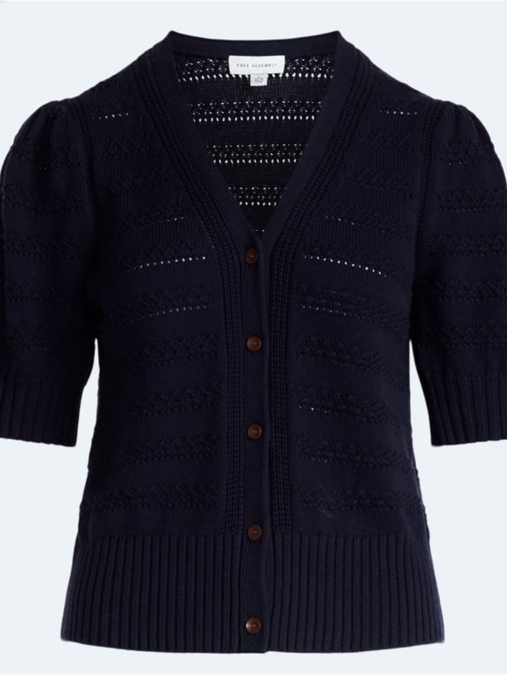 Ann Taylor Textured Short Sleeve Cardigan in Blue NWT